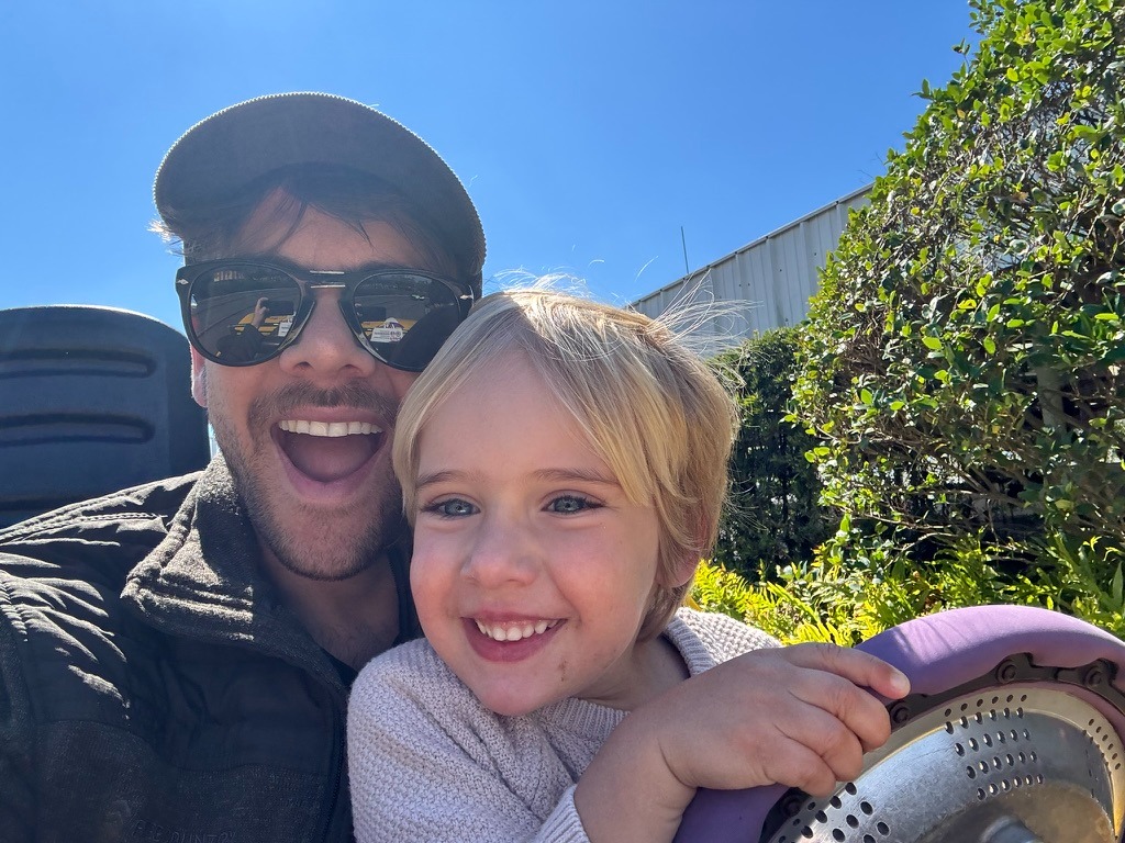 Max Cohen with his son enjoying time outdoors