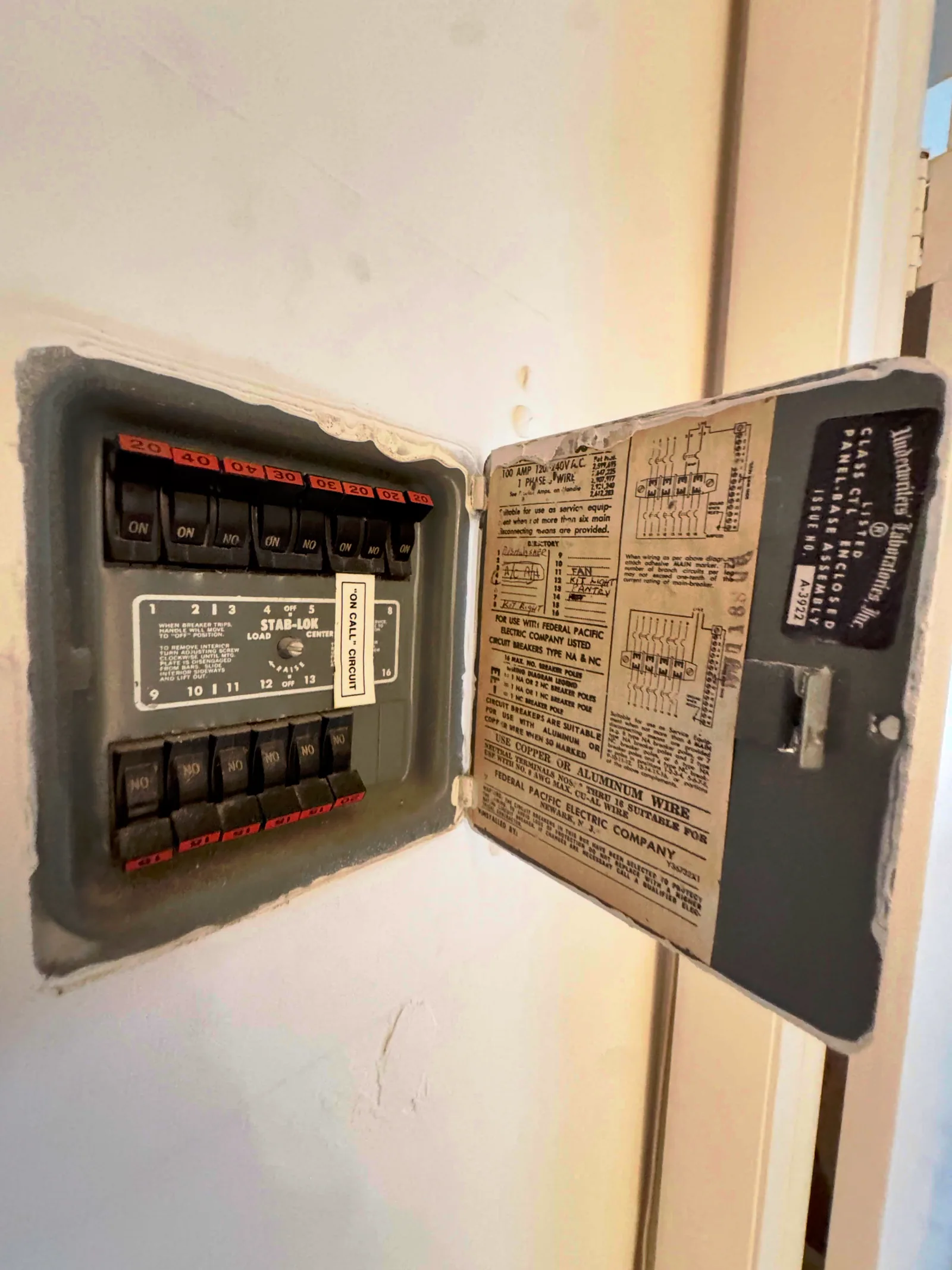 Older electrical panel reviewed as a potential insurance and repair issue
