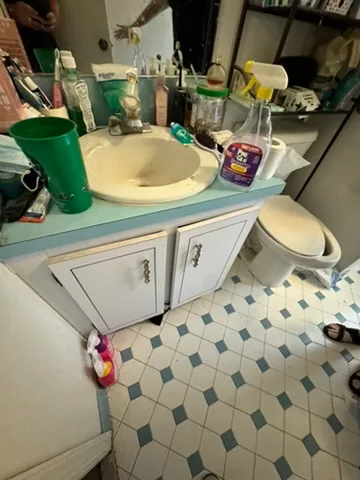 Bathroom condition reviewed as part of the as-is walkthrough
