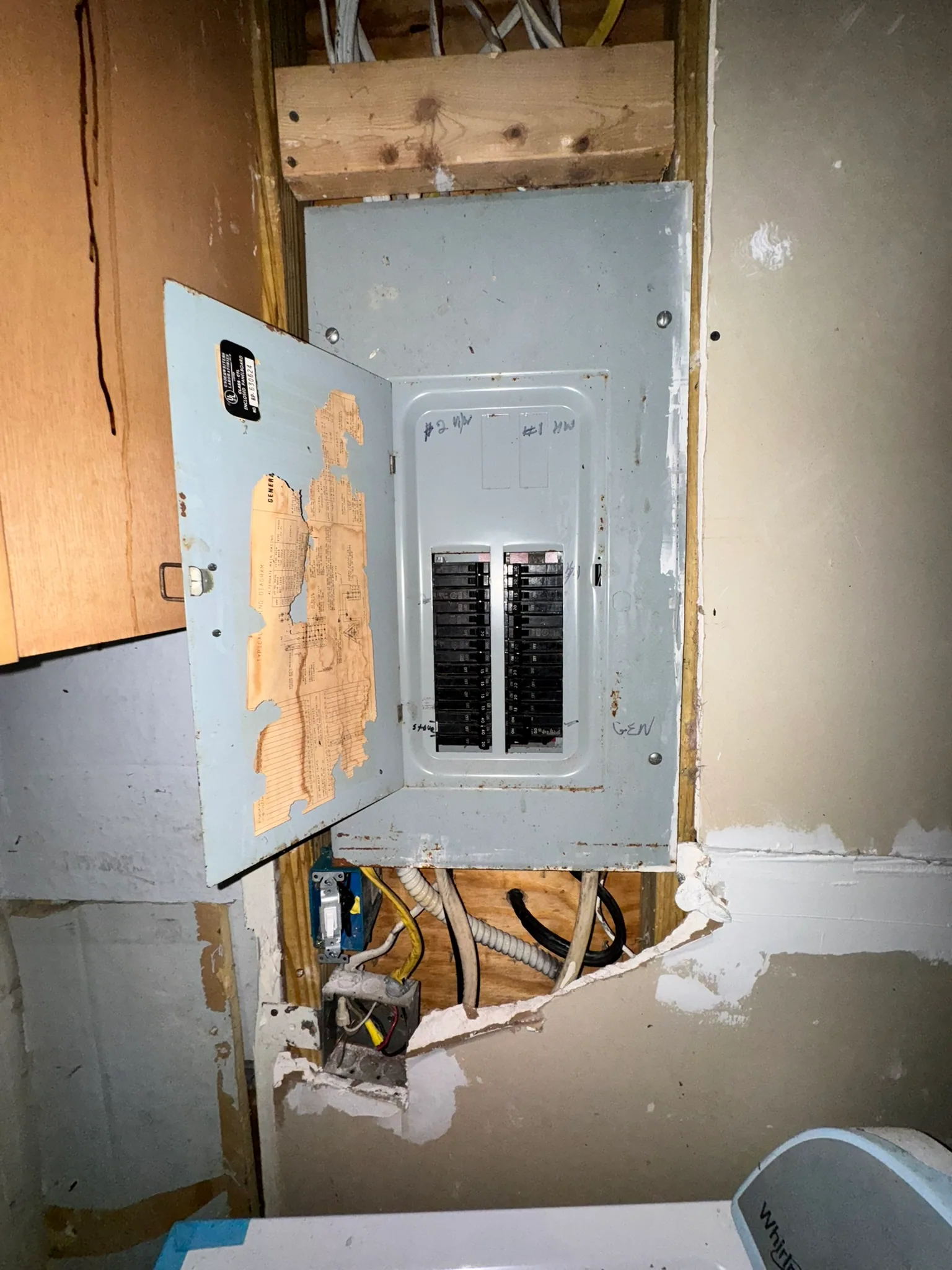 Utility and plumbing repair area reviewed before offer terms were discussed