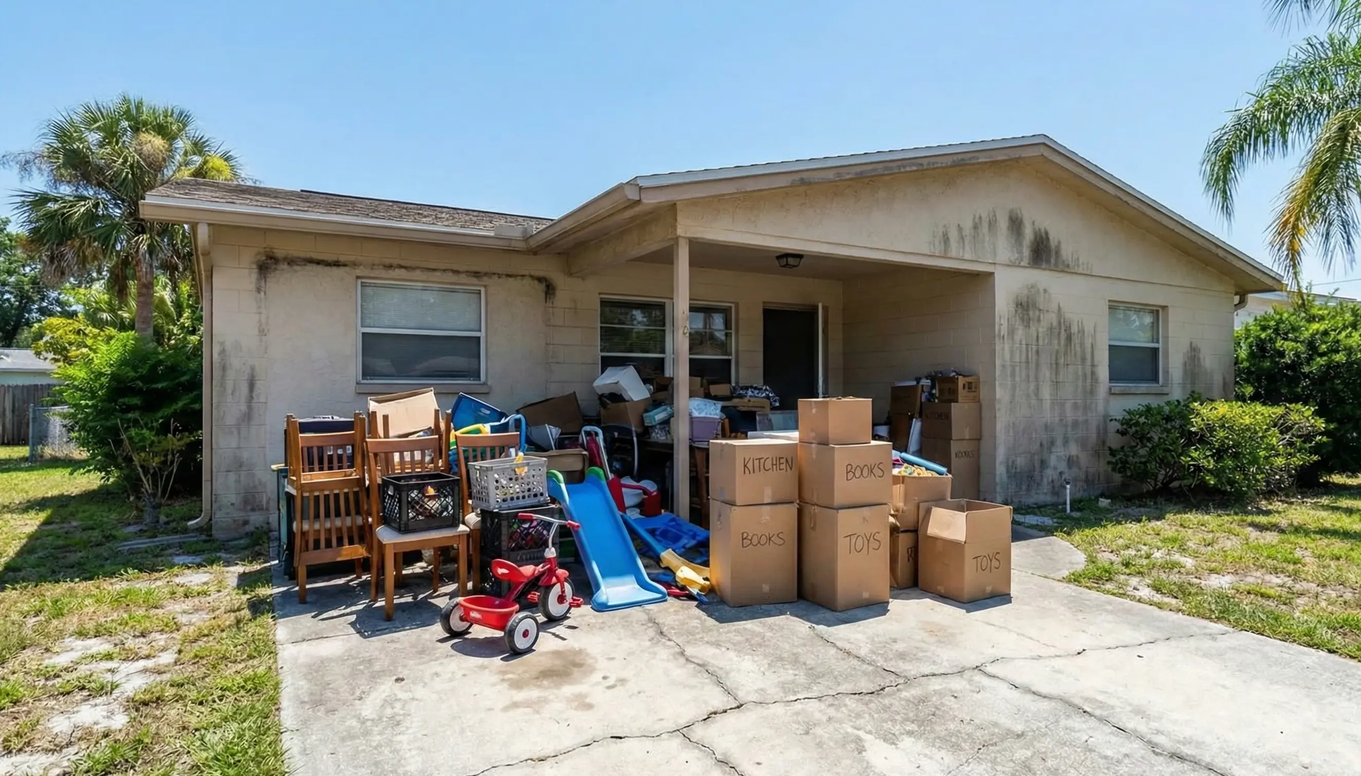 Separated couple discussing house sale