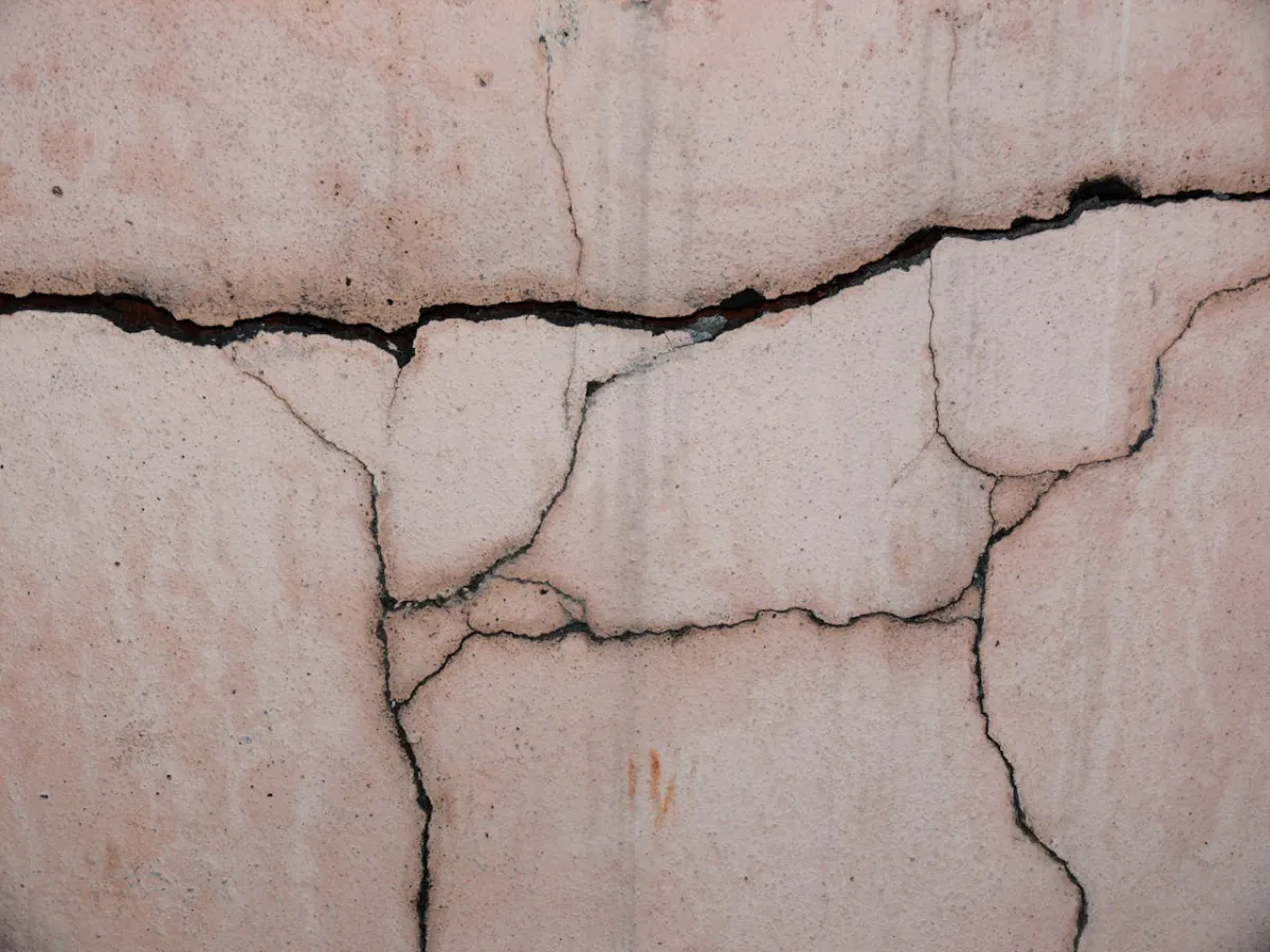 Cracked concrete foundation wall