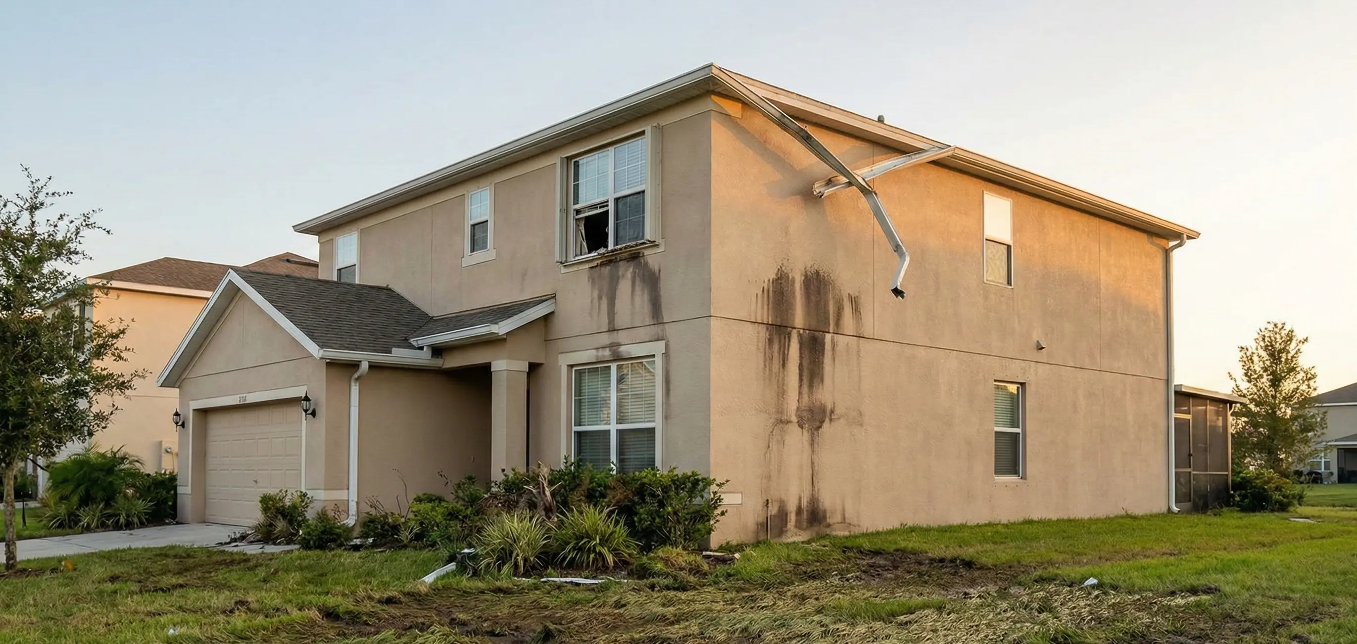 Property with significant roof and water damage