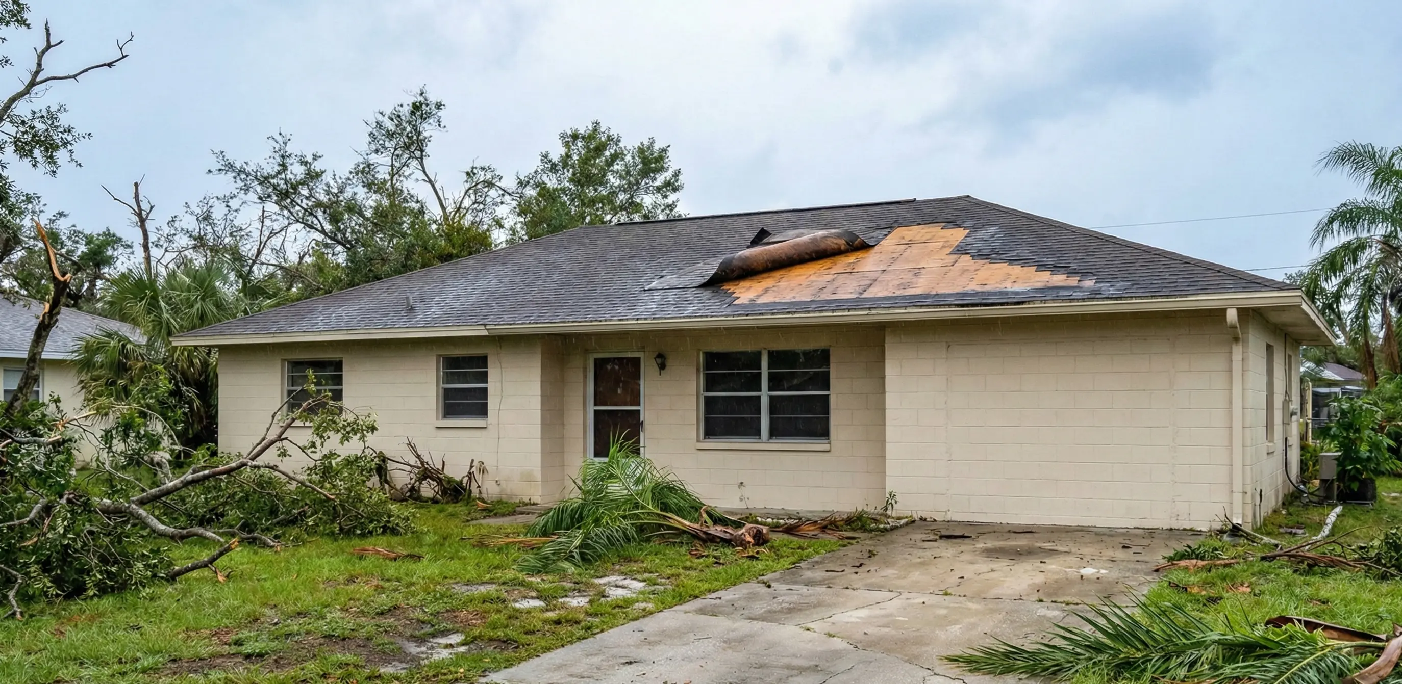 Restored home after storm damage repairs